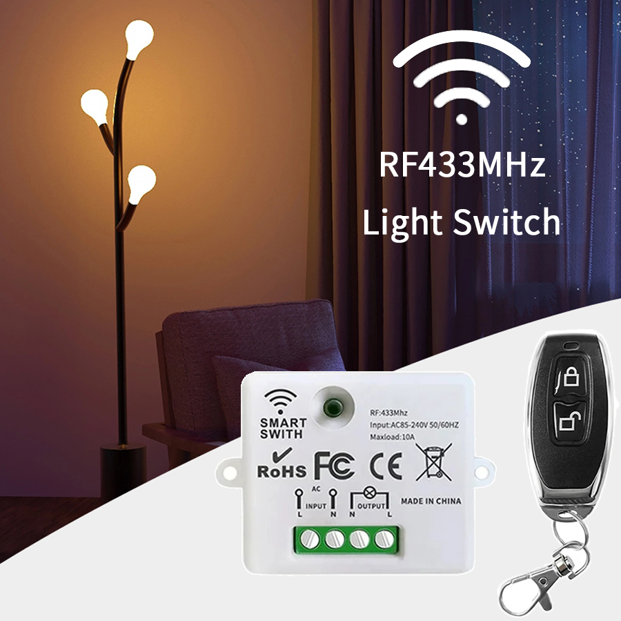 Smart Home Sistem - RF 433MHz รีโมทคอนโทรลไร้สายสวิตช์สมาร์ทโฮม 110V 220V 10A