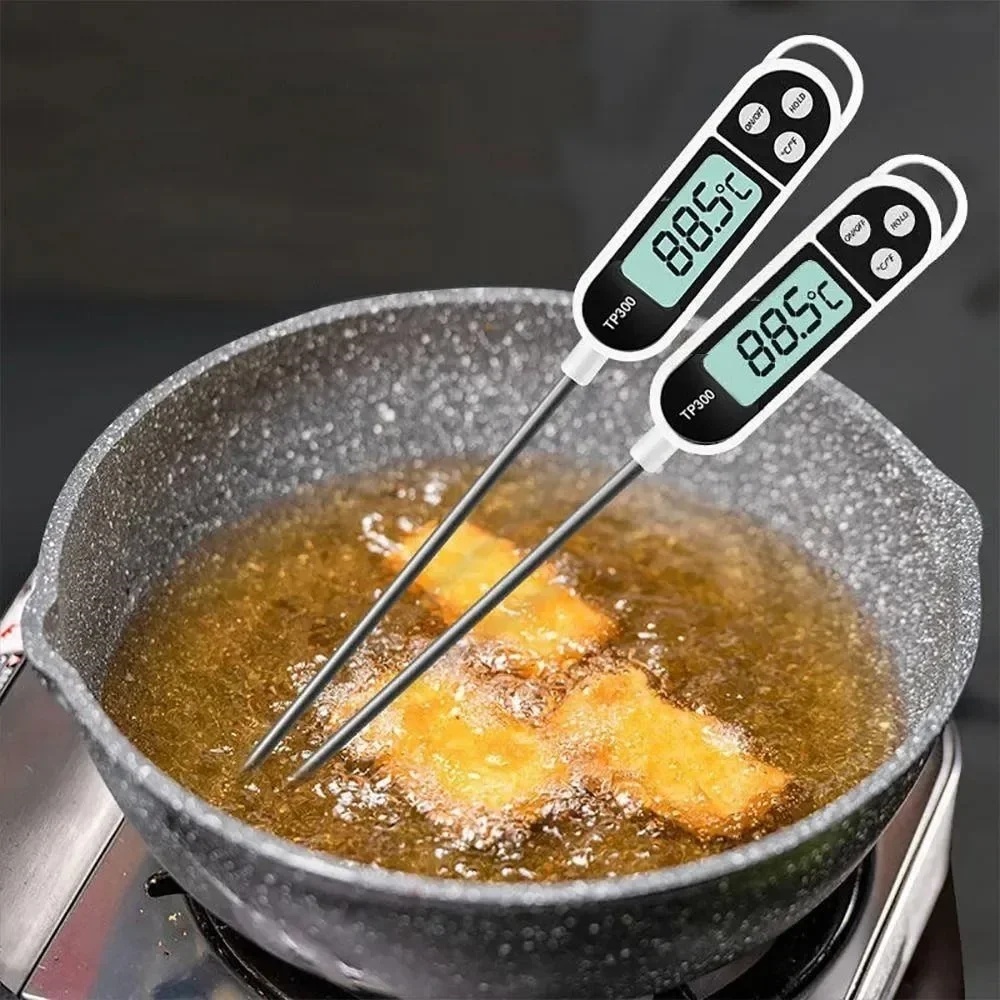 Smart Home Utensils - เทอร์โมมิเตอร์วัดอุณหภูมิอาหารแบบดิจิตอลสแตนเลส 1 ชิ้น สำหรับวัดอุณหภูมิเนื้อ น้ำ น้ำมัน