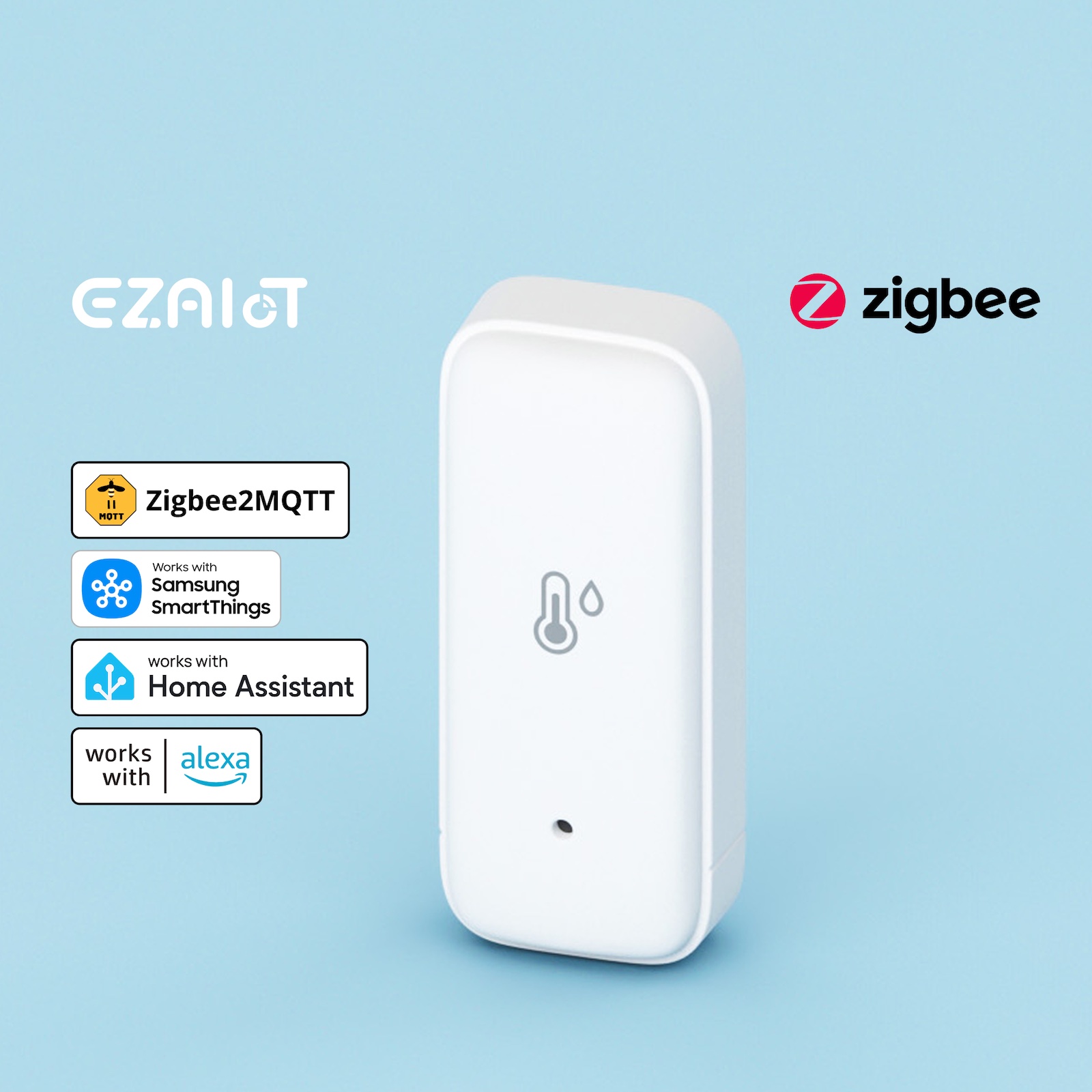 Smart Home Samsung - เซ็นเซอร์วัดอุณหภูมิและความชื้น Tuya Smart Zigbee 3.0 พร้อมแอปพลิเคชันสำหรับการตรวจสอบระยะไกล