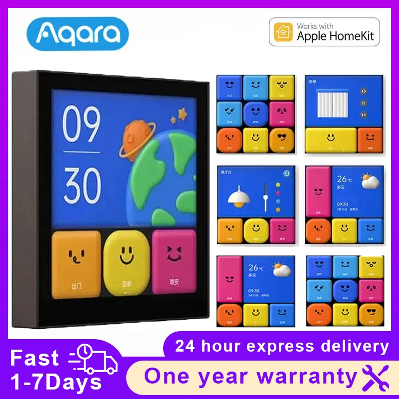 Wifi Led Dimmer - สวิทช์อัจฉริยะ aqara S1E ควบคุมแบบสัมผัส4ตัวจับเวลาแบบ LED เต็มรูปแบบปฏิทินสถิติสถิติการตั้งค่าฉากระยะไกลสำหรับ