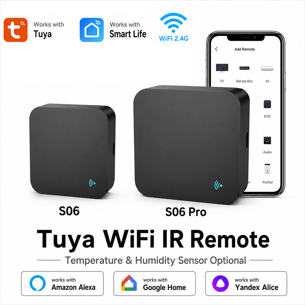 Smart Home Mqtt - รีโมทคอนโทรลอัจฉริยะ Tuya WiFi IR สำหรับบ้านอัจฉริยะ พร้อมเซ็นเซอร์วัดอุณหภูมิและความชื้น