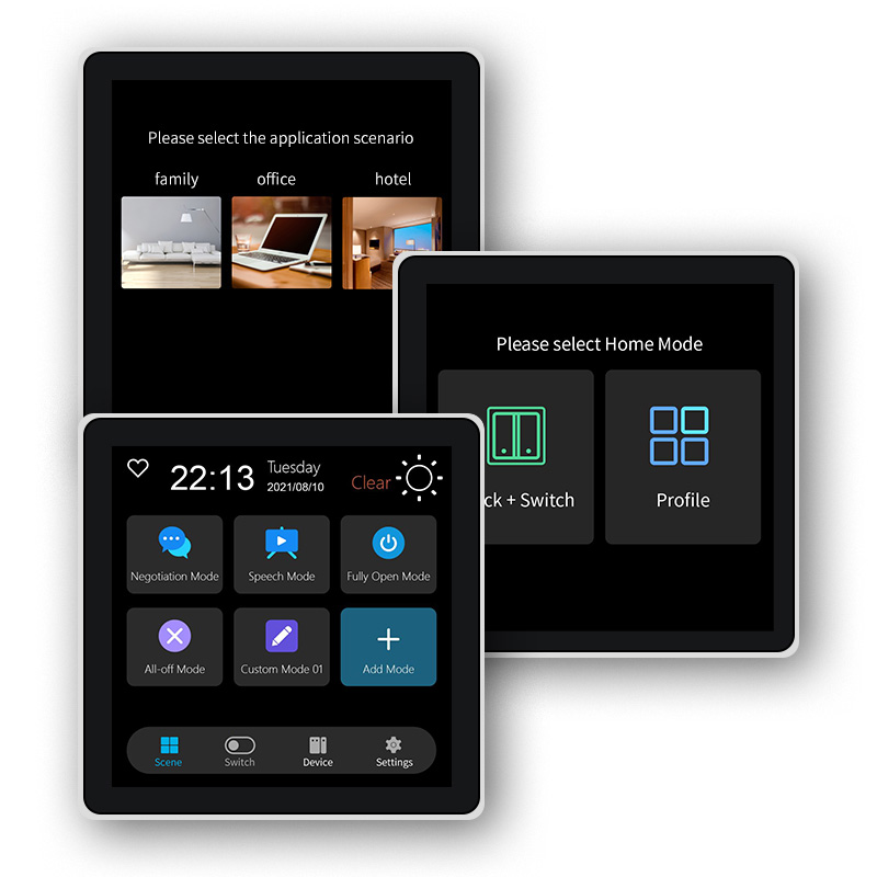 Smart Home Sistem - FUERS หน้าจอสัมผัสขนาด 4 นิ้วสวิตช์ผนังอัจฉริยะอเนกประสงค์ T3E สวิตช์ฉากแผงหน้าแรกอัจฉริยะหน้าจอสัมผัส