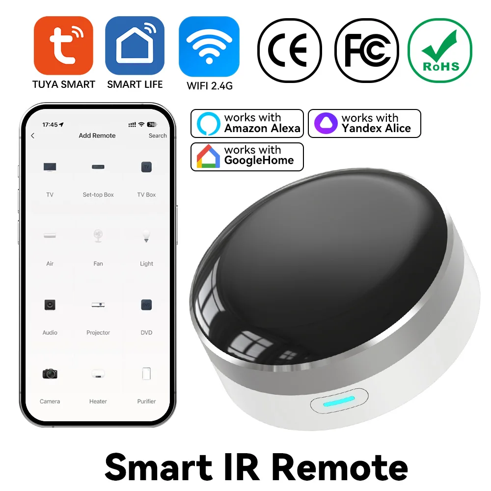 Smart Home Vimar - YFK รีโมทคอนโทรลอินฟราเรดอัจฉริยะ WiFi สำหรับทีวี เครื่องปรับอากาศ พัดลม