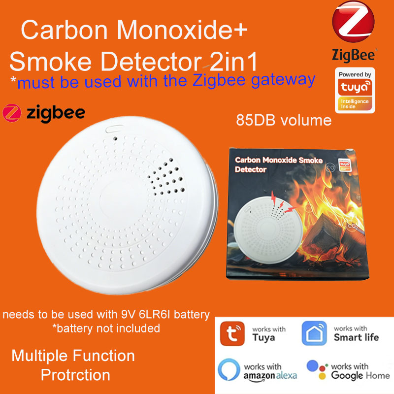 Smart Home Mqtt - เครื่องตรวจจับควันและก๊าซคาร์บอนมอนอกไซด์แบบ 2-in-1 Zigbee | เครื่องเตือนไฟไหม้อัจฉริยะไร้สาย |