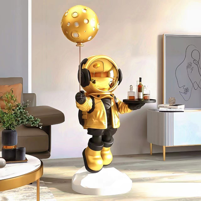 Smart Home Speaker - ของตกแต่งพื้นรูปนักบินอวกาศขนาดใหญ่ที่มีความคิดสร้างสรรค์, ของตกแต่งบ้านอัจฉริยะ, พร้อมฟังก์ชันลำโพงบลูทูธ