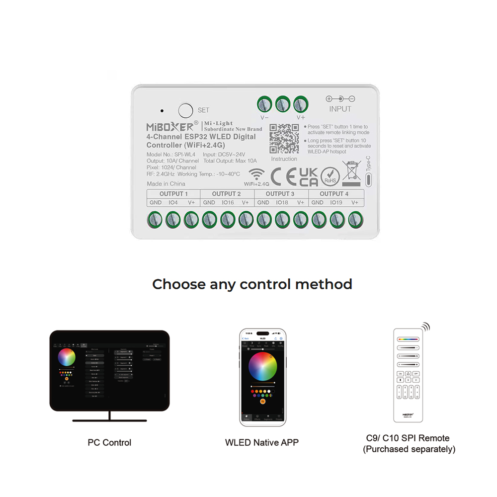 Miboxer SPIW5-4 5in1 SPI คอนโท - Wifi Led Dimmer บทวิจารณ์และราคา