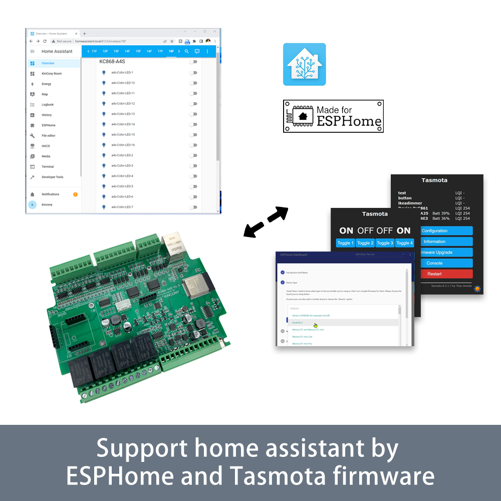 KC868-A4S ESP32 ESPhome Tasmot - Smart Home Mqtt บทวิจารณ์และราคา