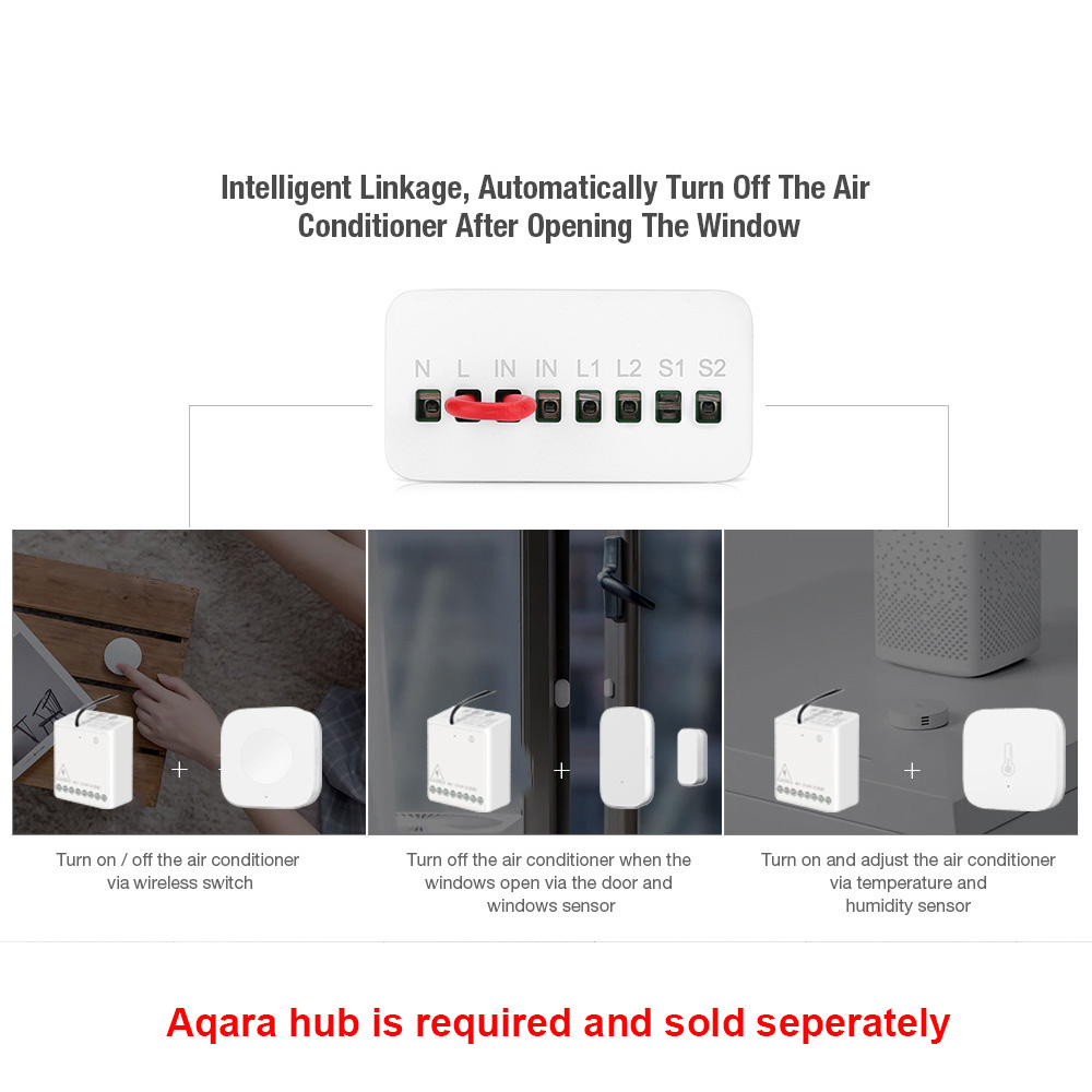โมดูลควบคุมสองทาง Aqara รีเลย์ - Smart Home Xiaomi Kit บทวิจารณ์และราคา