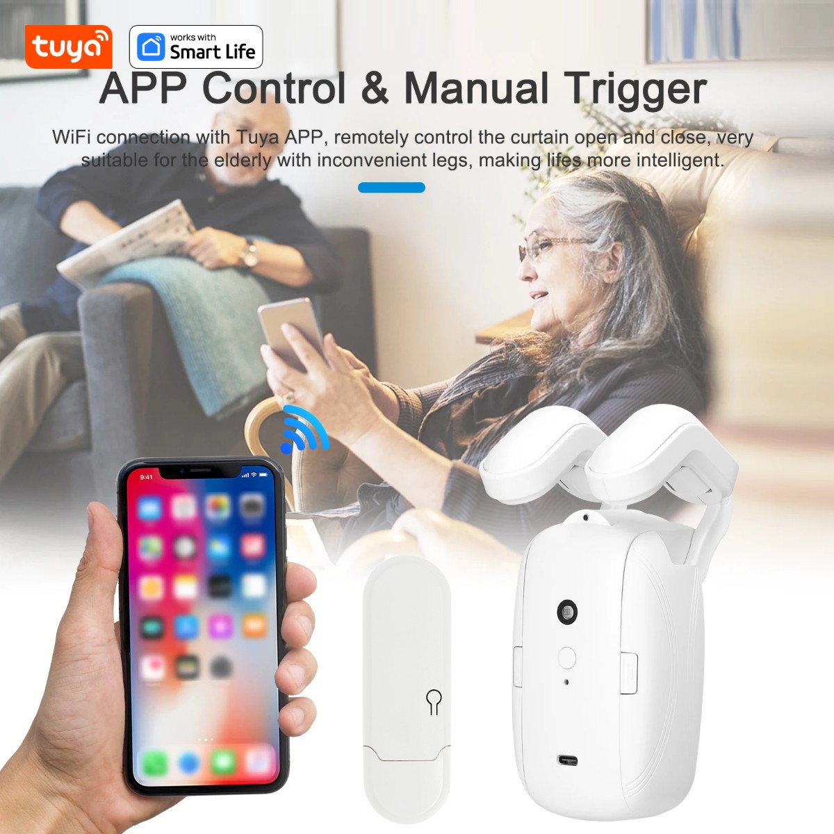 1/2 ชิ้น หุ่นยนต์ม่านอัจฉริยะ  - Smart Home Vimar บทวิจารณ์และราคา
